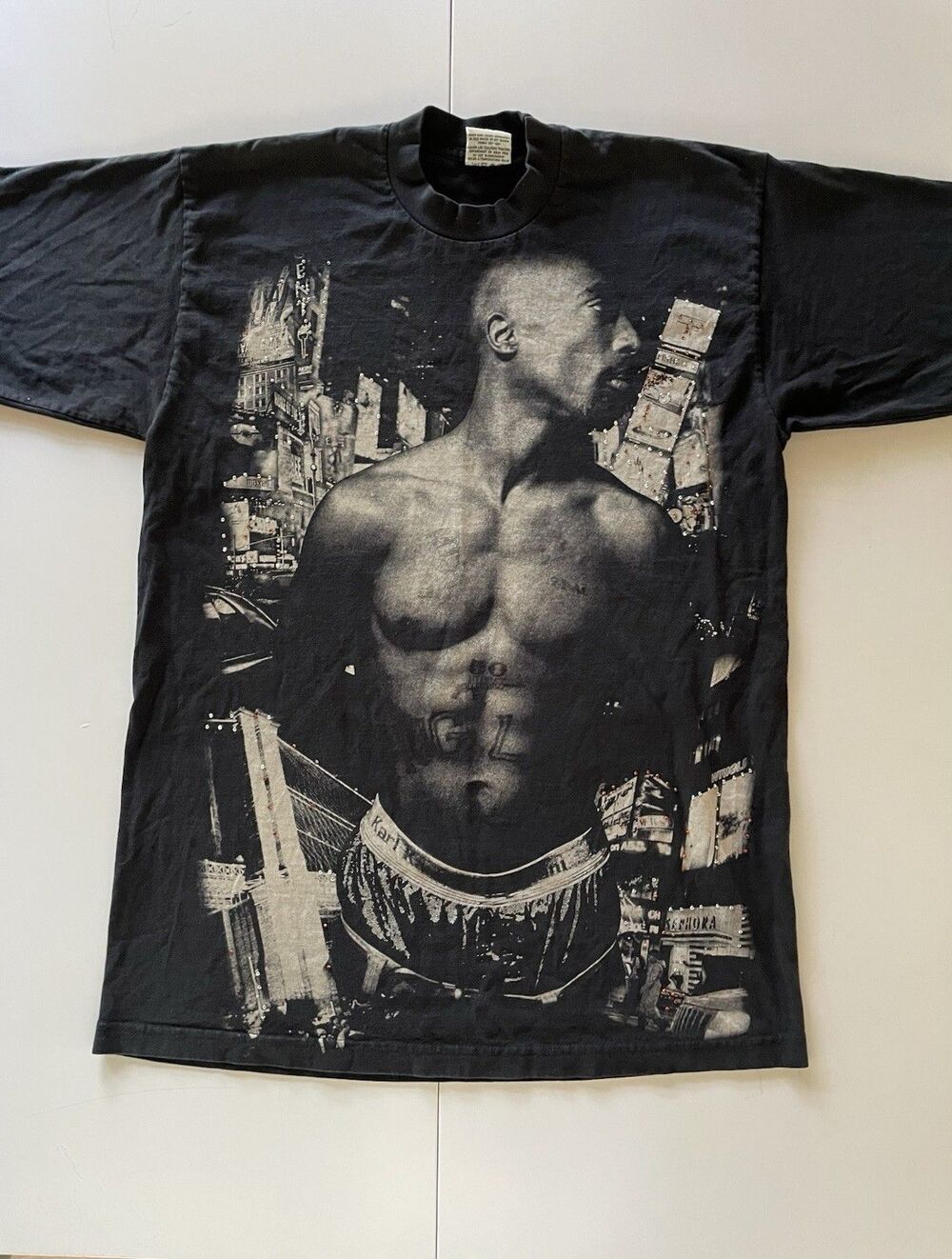 RARE - Vintage 90’s Tupac Embellished Graphic T-Shirt Made in the USA XL Tall